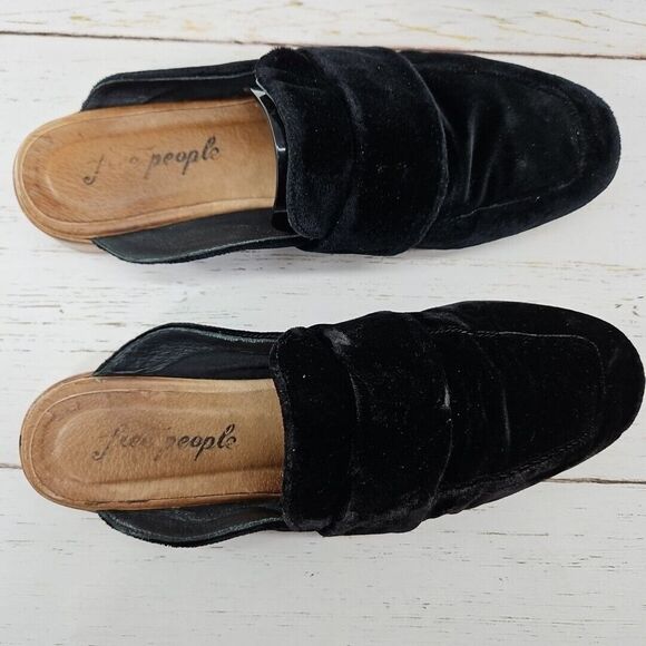 Free People Black Velvet Suede At Ease Mule Slide Sandals Shoes Womens 40 US 9.5 - Picture 5 of 9